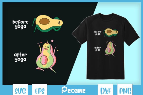 Download Before After Yoga Avocado SVG - Avocado Collection