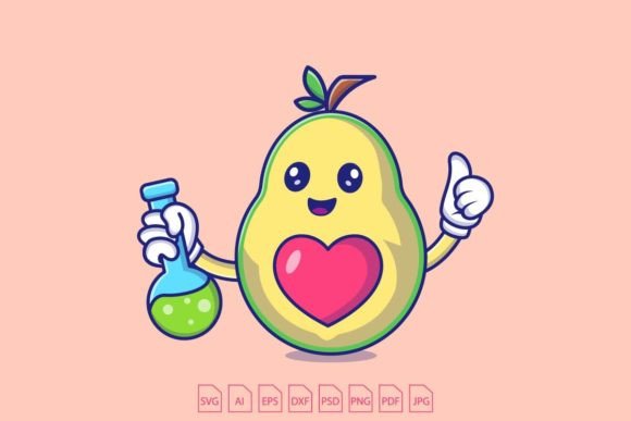 Download Avocado Holding a Volumetric Flask - Avocado Collection