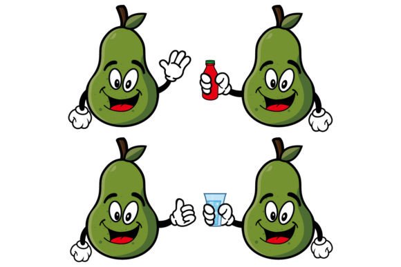 Download Smiling Avocado Cartoon Mascot Character - Avocado Collection