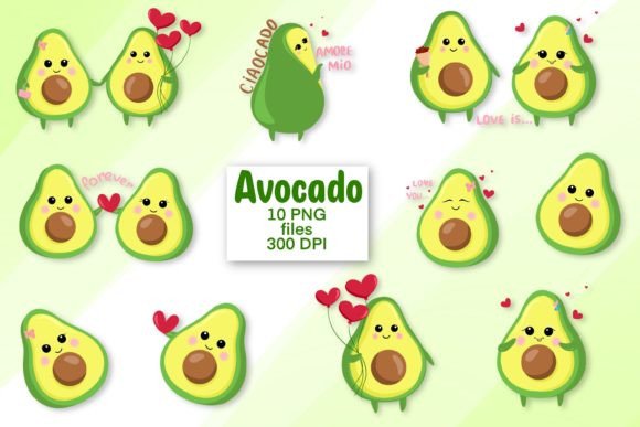 Download Avocado Png Clipart Set Bundle - Avocado Collection