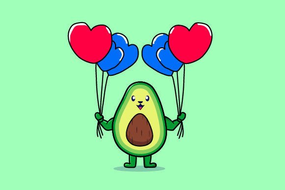 Download Valentine Avocado is Skydiving with Love - Avocado Collection