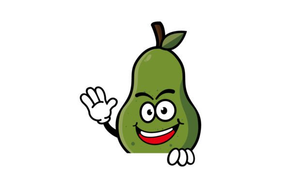 Download Cute Smiling Avocado Cartoon Character - Avocado Collection