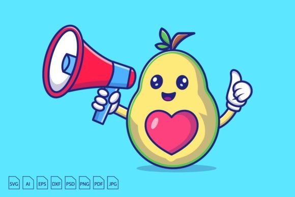 Download Avocado Holding a Megaphone - Avocado Collection