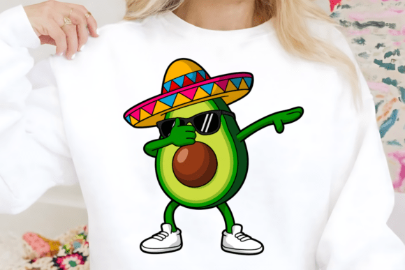 Download Dabbing Avocado Sombrero Mexican Food - Avocado Collection