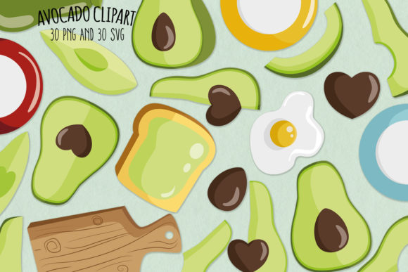 Download Avocado SVG  Clipart | Set of 30 - Avocado Collection