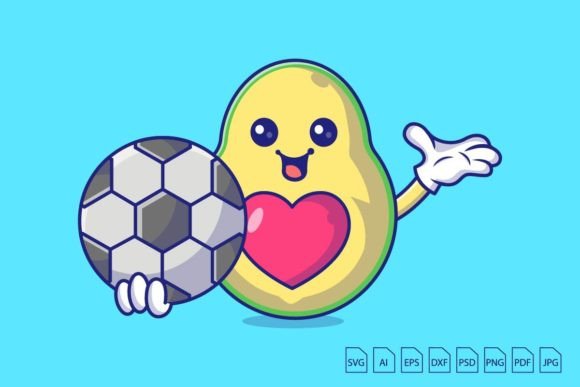 Download Avocado Holding Football Character - Avocado Collection