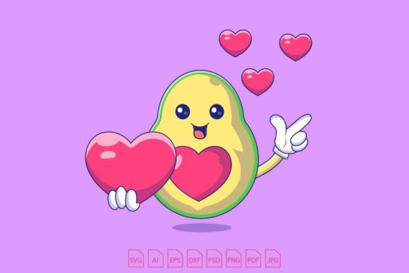 Download Avocado Holding Love Character - Avocado Collection