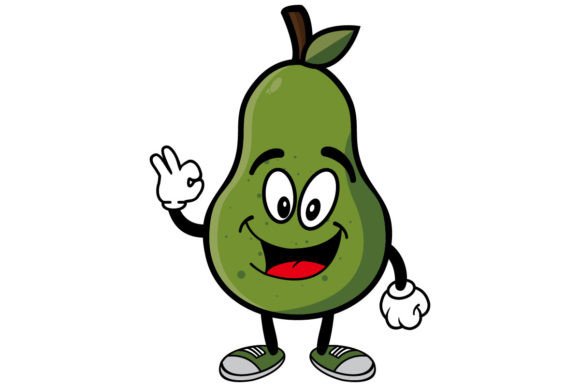Download Smiling Avocado Cartoon Mascot Character - Avocado Collection