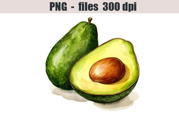 Download Avocado Watercolor Clipart - Avocado Collection