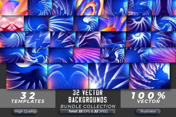 Download 32 Blue Colour Vector Background Art Set - Colour Collection