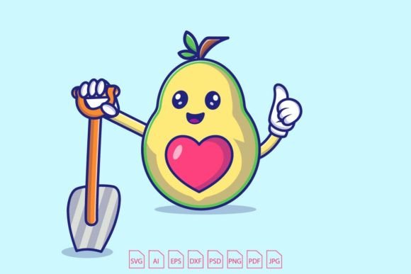 Download Avocado Holding Shovel Tool - Avocado Collection