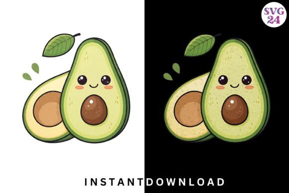 Download Kawaii Avocado Png - Avocado Collection