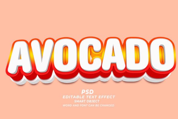 Download Avocado PSD 3D Editable Text Effect - Avocado Collection