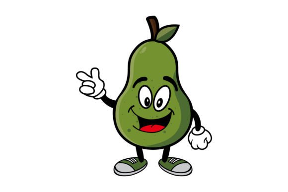 Download Cute Smiling Avocado Cartoon Character - Avocado Collection