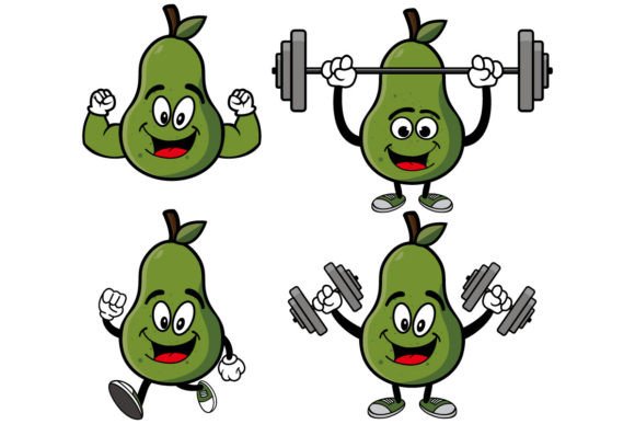 Download Smiling Avocado Cartoon Mascot Character - Avocado Collection