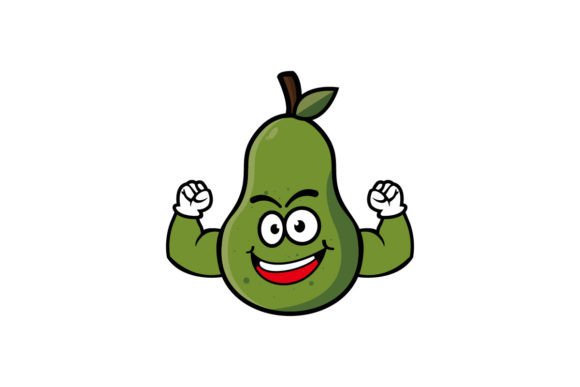Download Cute Smiling Avocado Cartoon Character - Avocado Collection