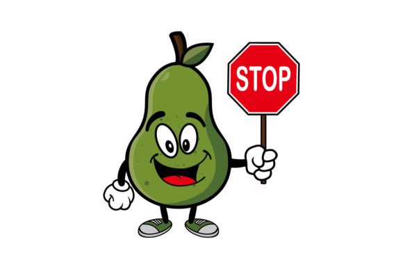 Download Cute Smiling Avocado Cartoon Character - Avocado Collection